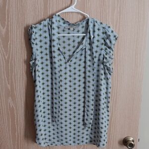 LOFT Blue Tie Blouse